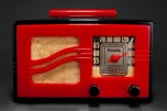 Motorola Catalin Radio 51x15 ’S-Grill’ Red + Black Art Deco Beauty